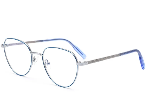 Oval Blue Metal Glasses #BS0420-0322