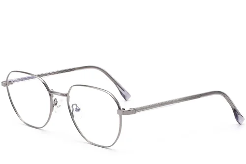 Lunettes géométriques en métal argenté #BS0420-0324