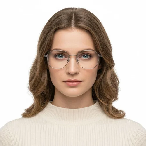 Lunettes géométriques en métal argenté #BS0420-0324