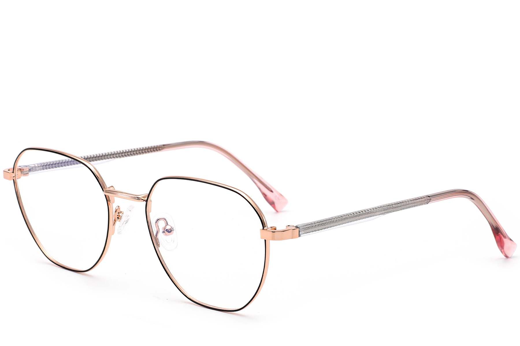 Geometric Pink Metal Glasses #BS0420-0326