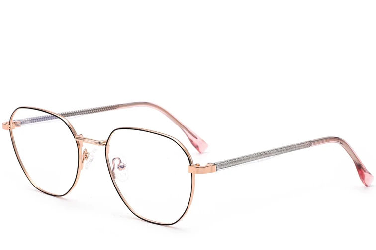 Occhiali geometrici in metallo rosa #BS0420-0326