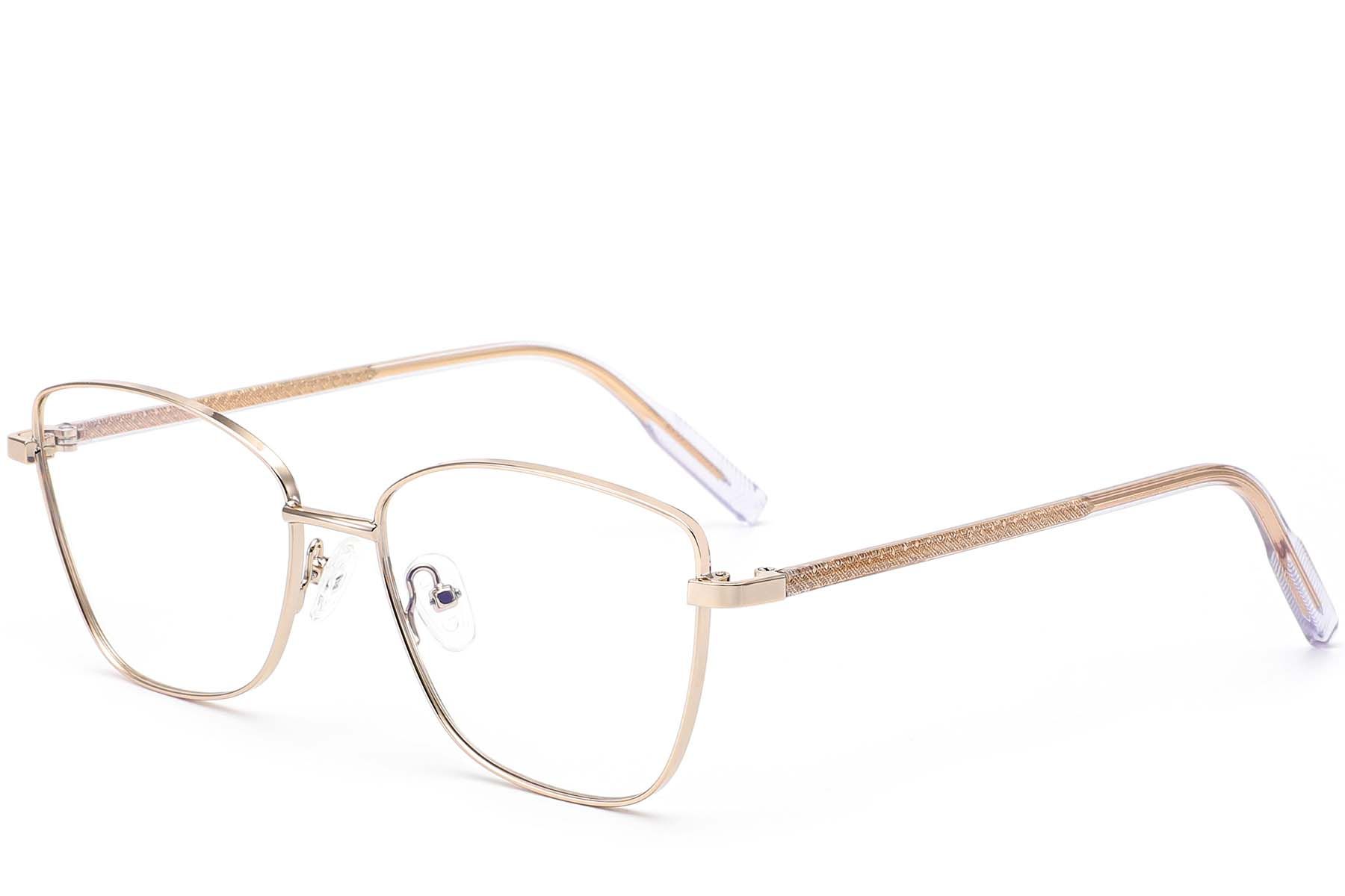 Rectangular Golden Metal Glasses #BS0420-0327