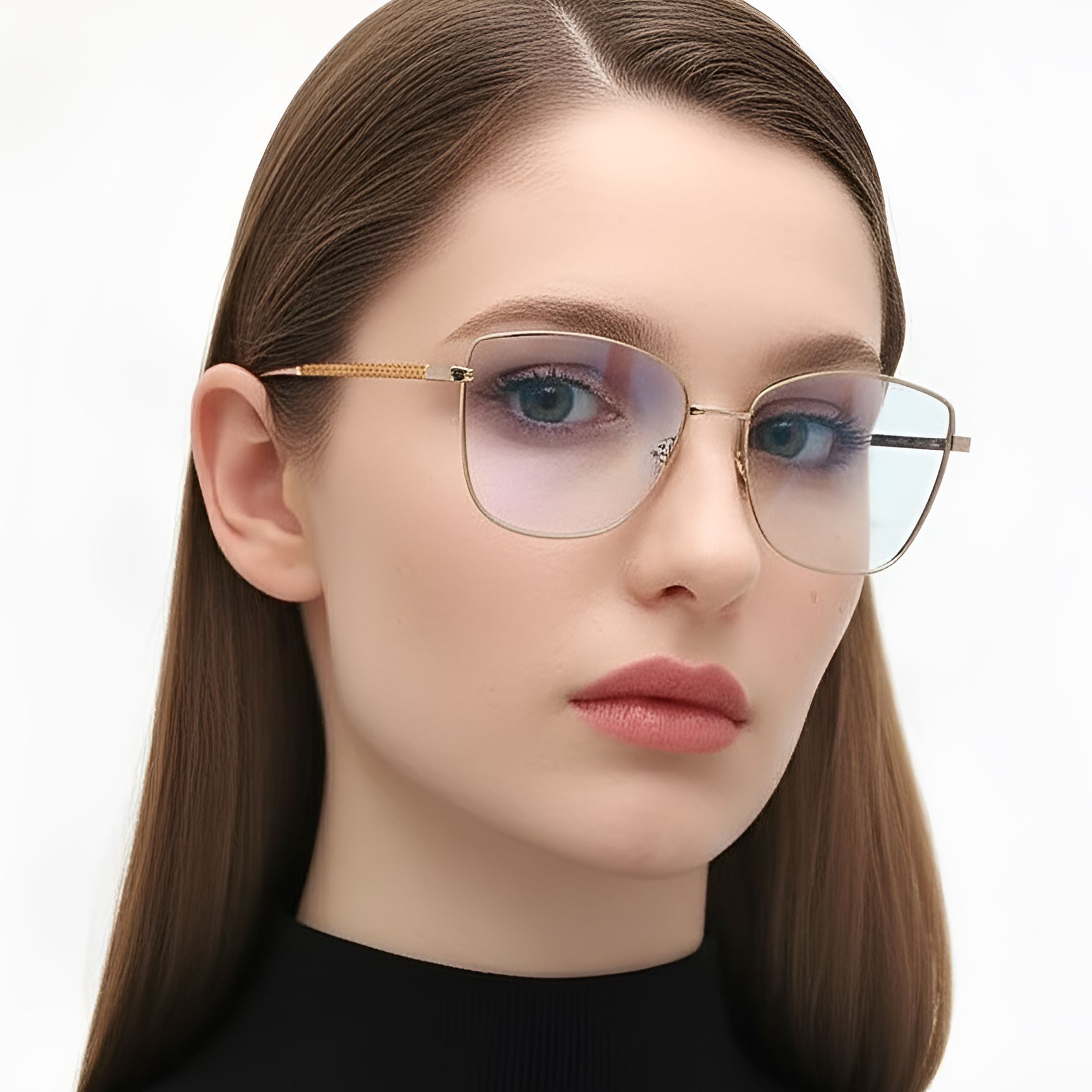 Rectangular Golden Metal Glasses #BS0420-0327