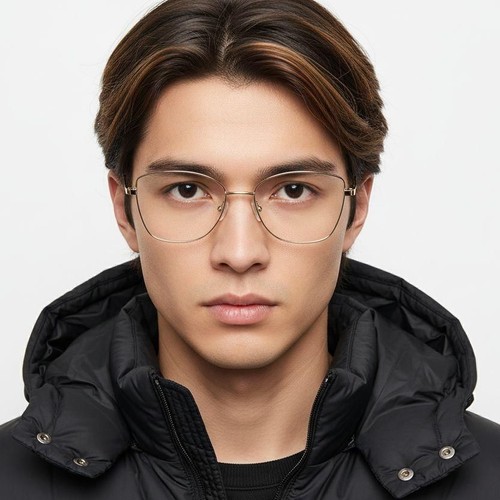 Rectangular Golden Metal Glasses #BS0420-0327