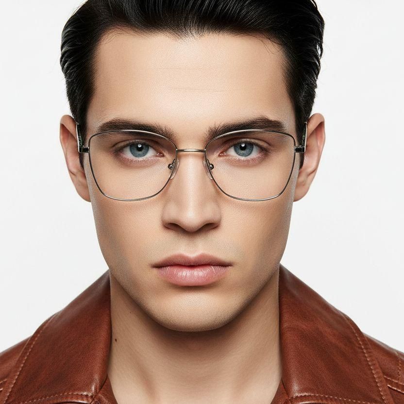 Rectangular Silver Metal Glasses #BS0420-0328