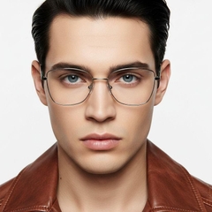 Rectangular Silver Metal Glasses #BS0420-0328