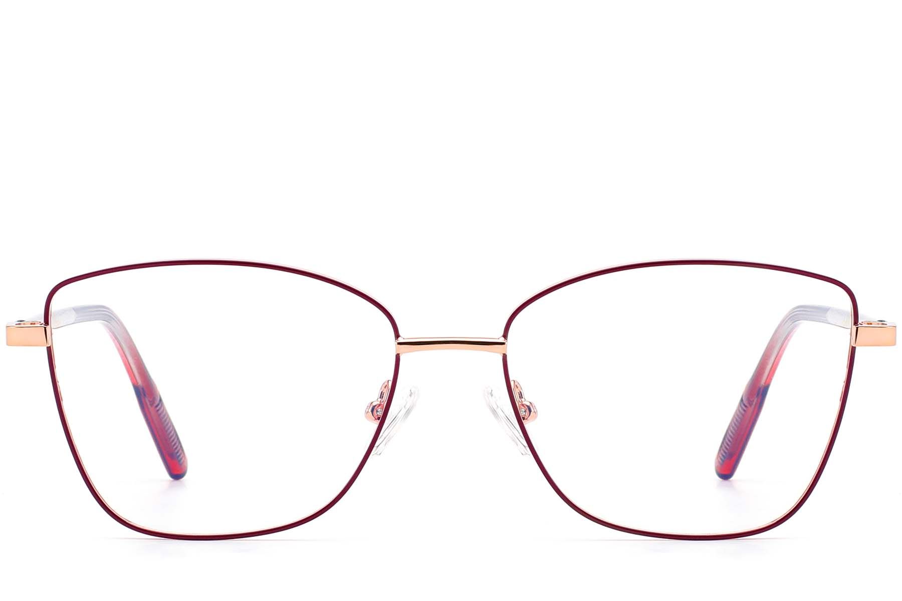 Rectangular Red Metal Glasses #BS0420-0329