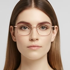 Rectangular Red Metal Glasses #BS0420-0329