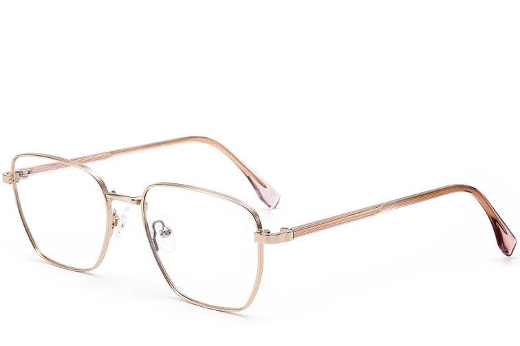 Rectangular Golden Metal Glasses #BS0420-0331