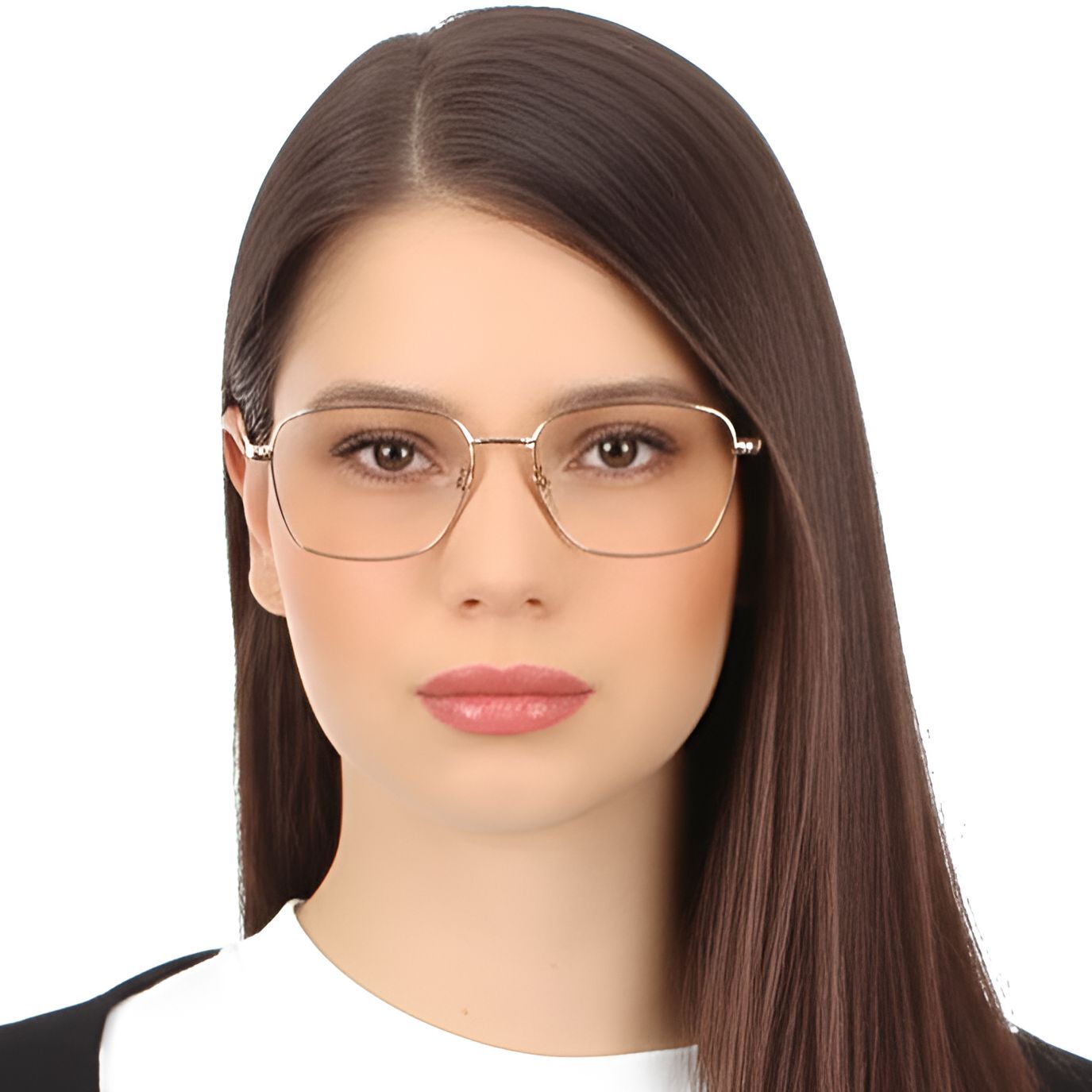 Rectangular Golden Metal Glasses #BS0420-0331