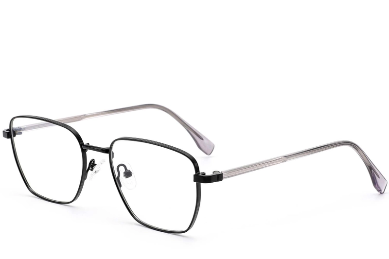 Rectangular Black Metal Glasses #BS0420-0332