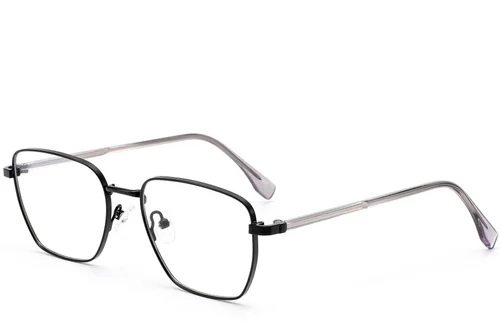 Lunettes rectangulaires en métal noir #BS0420-0332