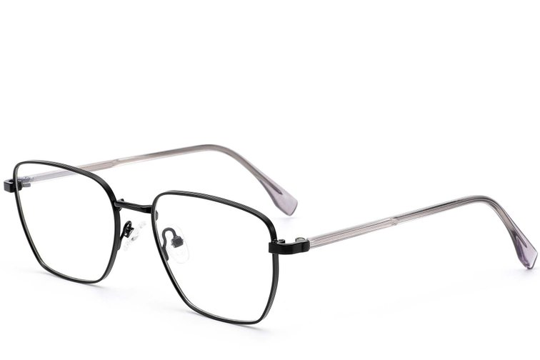 Rechteckige schwarze Metallbrille #BS0420-0332