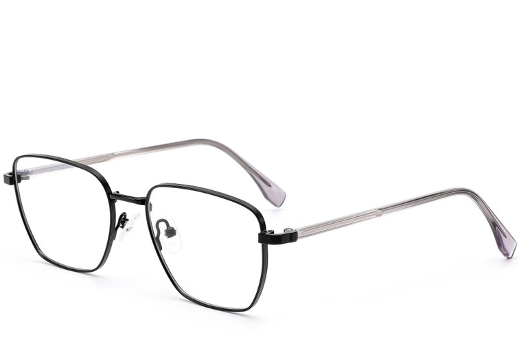 Rechteckige schwarze Metallbrille #BS0420-0332