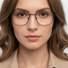 Rectangular Black Metal Glasses #BS0420-0332