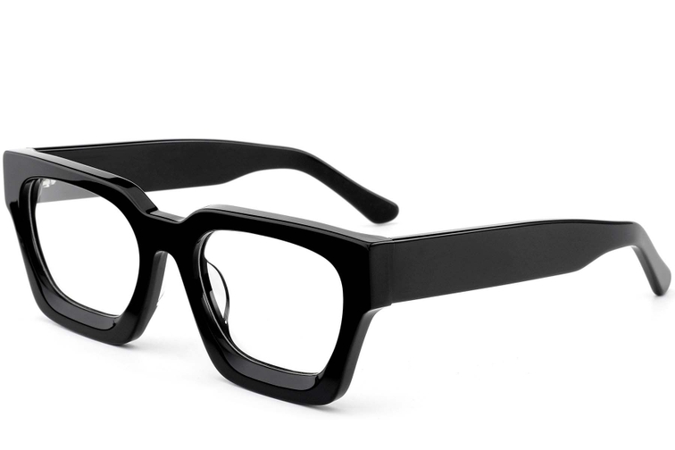 Rectangular Black Acetate Glasses #BS0420-0333