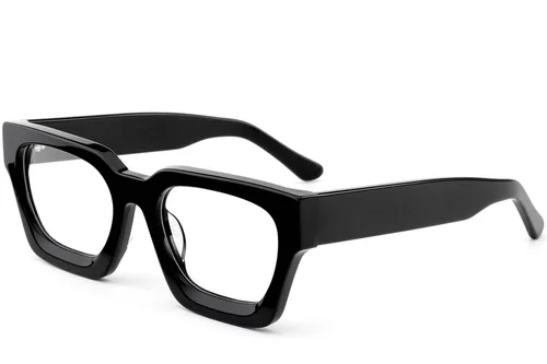 Lunettes rectangulaires en acétate noir #BS0420-0333