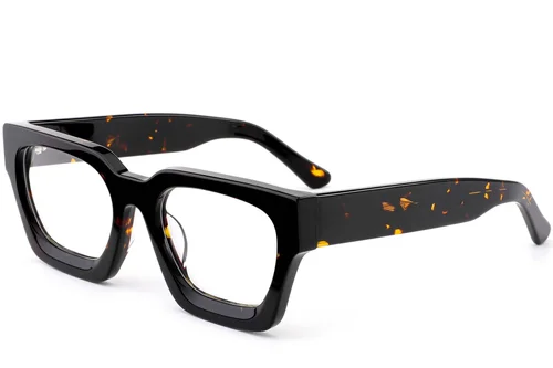 Lunettes rectangulaires en acétate écaille de tortue #BS0420-0334