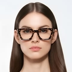 Rectangular Tortoiseshell Acetate Glasses #BS0420-0334