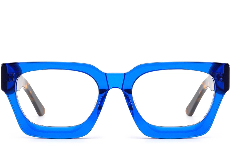 Rectangular Blue Acetate Glasses #BS0420-0336