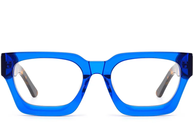 Rectangular Blue Acetate Glasses #BS0420-0336