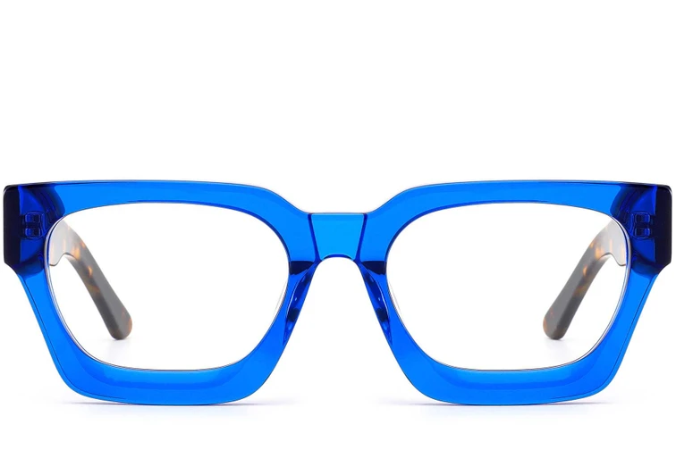 Gafas rectangulares de acetato azul #BS0420-0336