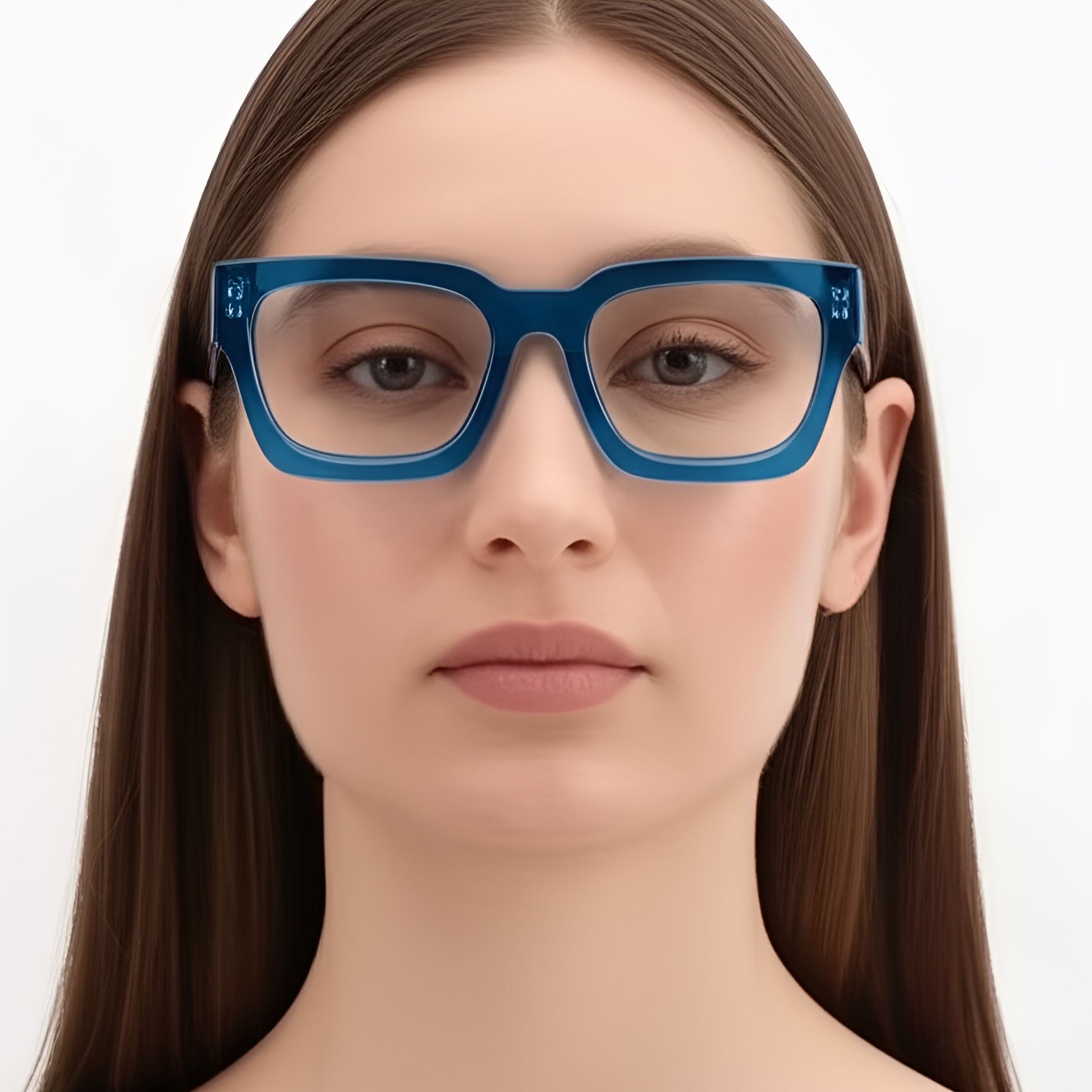 Rectangular Blue Acetate Glasses #BS0420-0336