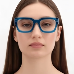 Rectangular Blue Acetate Glasses #BS0420-0336