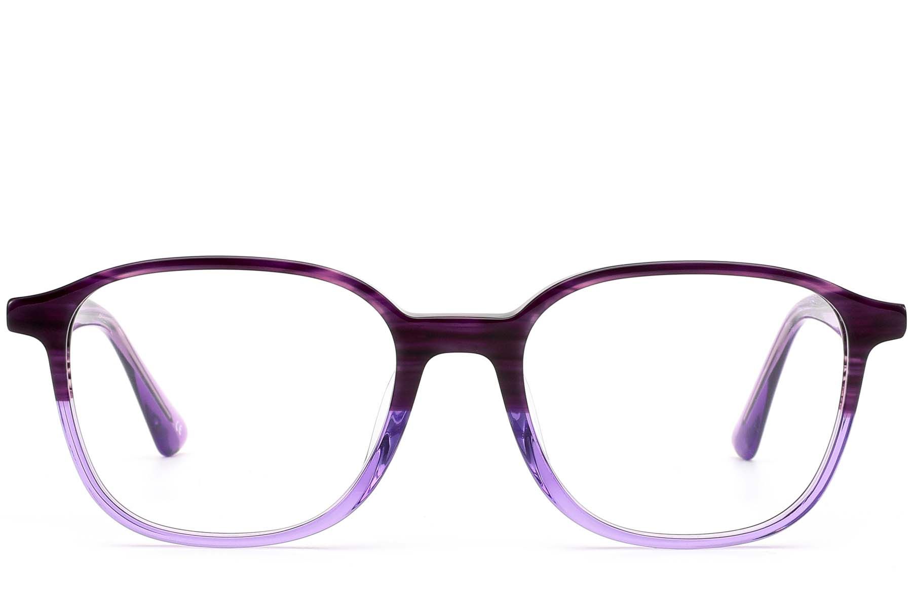Rectangular Purple Acetate Glasses #BS0420-0339
