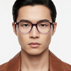 Rectangular Purple Acetate Glasses #BS0420-0339