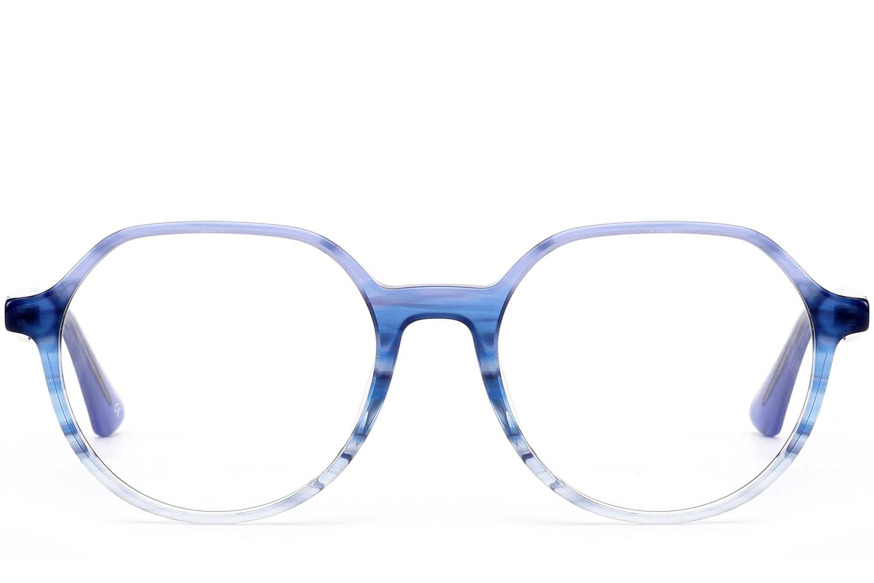 Oval Blue Acetate Glasses #BS0420-0341