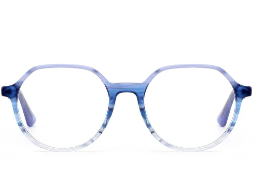 Lunettes ovales en acétate bleu #BS0420-0341