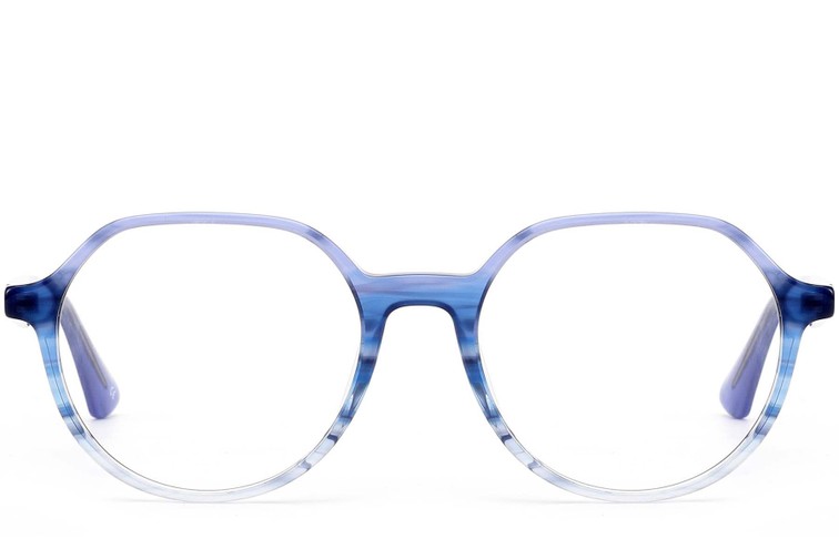 Gafas ovaladas de acetato azul #BS0420-0341