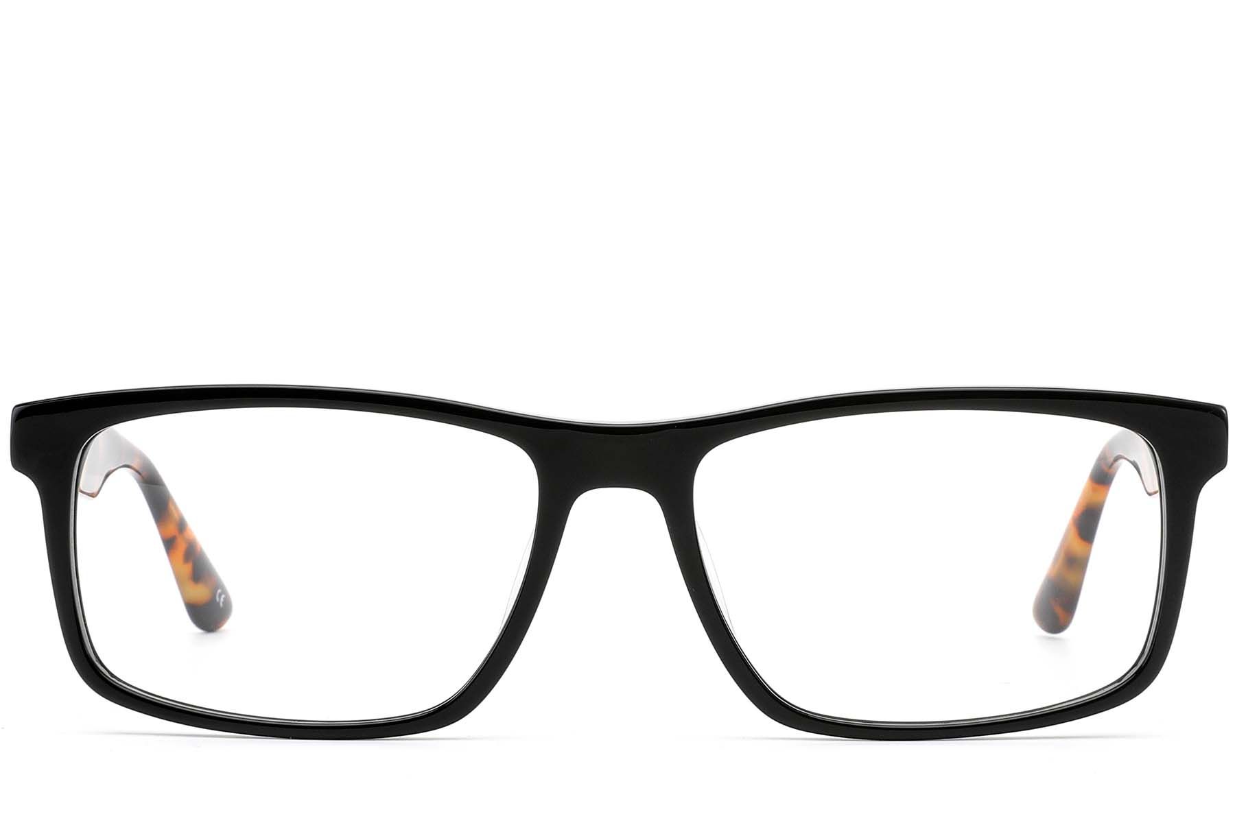 Rectangular Black Acetate Glasses #BS0420-0343