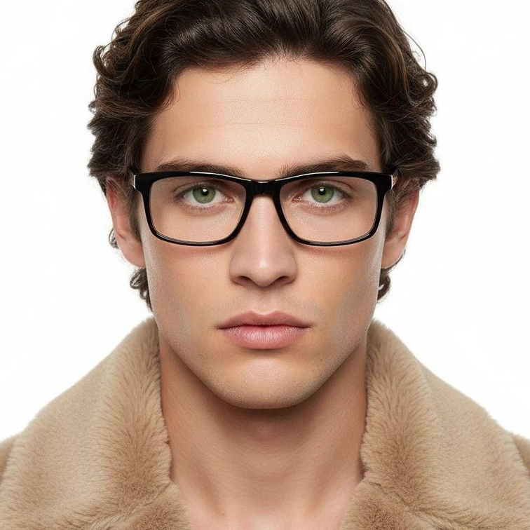 Rectangular Black Acetate Glasses #BS0420-0343