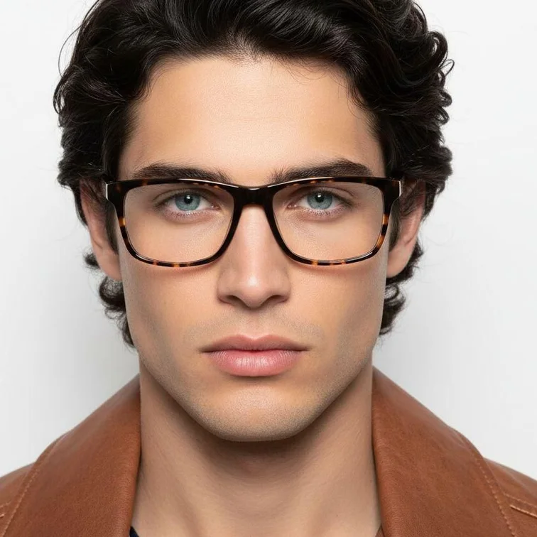 Gafas rectangulares de acetato de carey #BS0420-0344