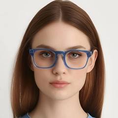 Rectangular Blue Acetate Glasses #BS0420-0345
