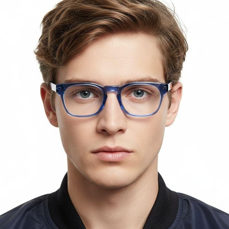 Rectangular Blue Acetate Glasses #BS0420-0345