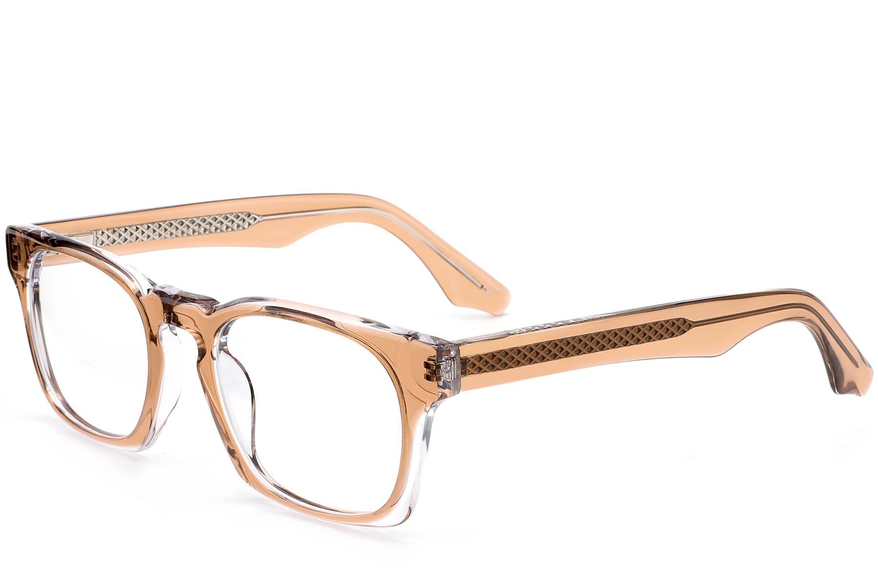 Rectangular Brown Acetate Glasses #BS0420-0346