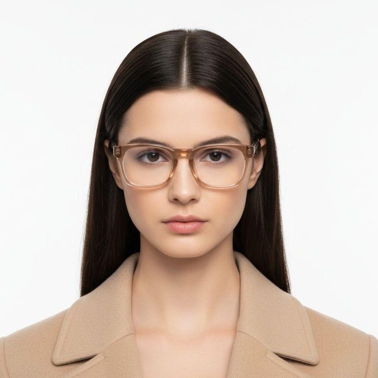 Rectangular Brown Acetate Glasses #BS0420-0346