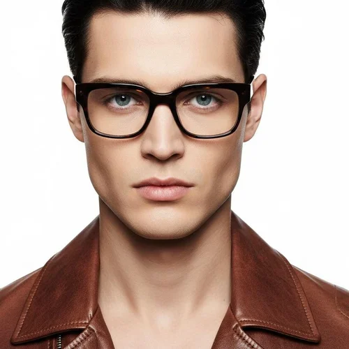 Lunettes rectangulaires en acétate marron #BS0420-0347