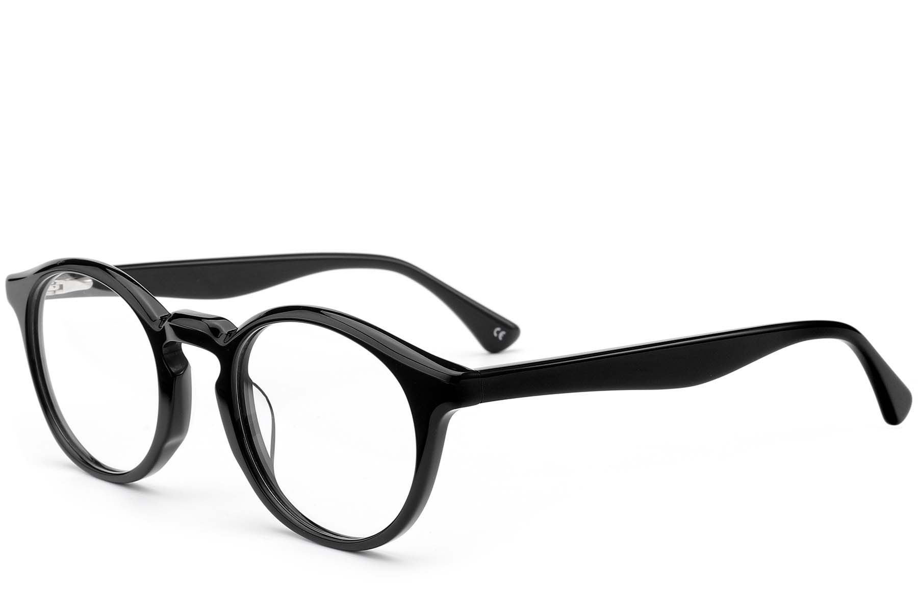 Round Black Acetate Glasses #BS0420-0352