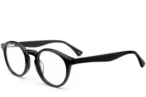 Round Black Acetate Glasses #BS0420-0352