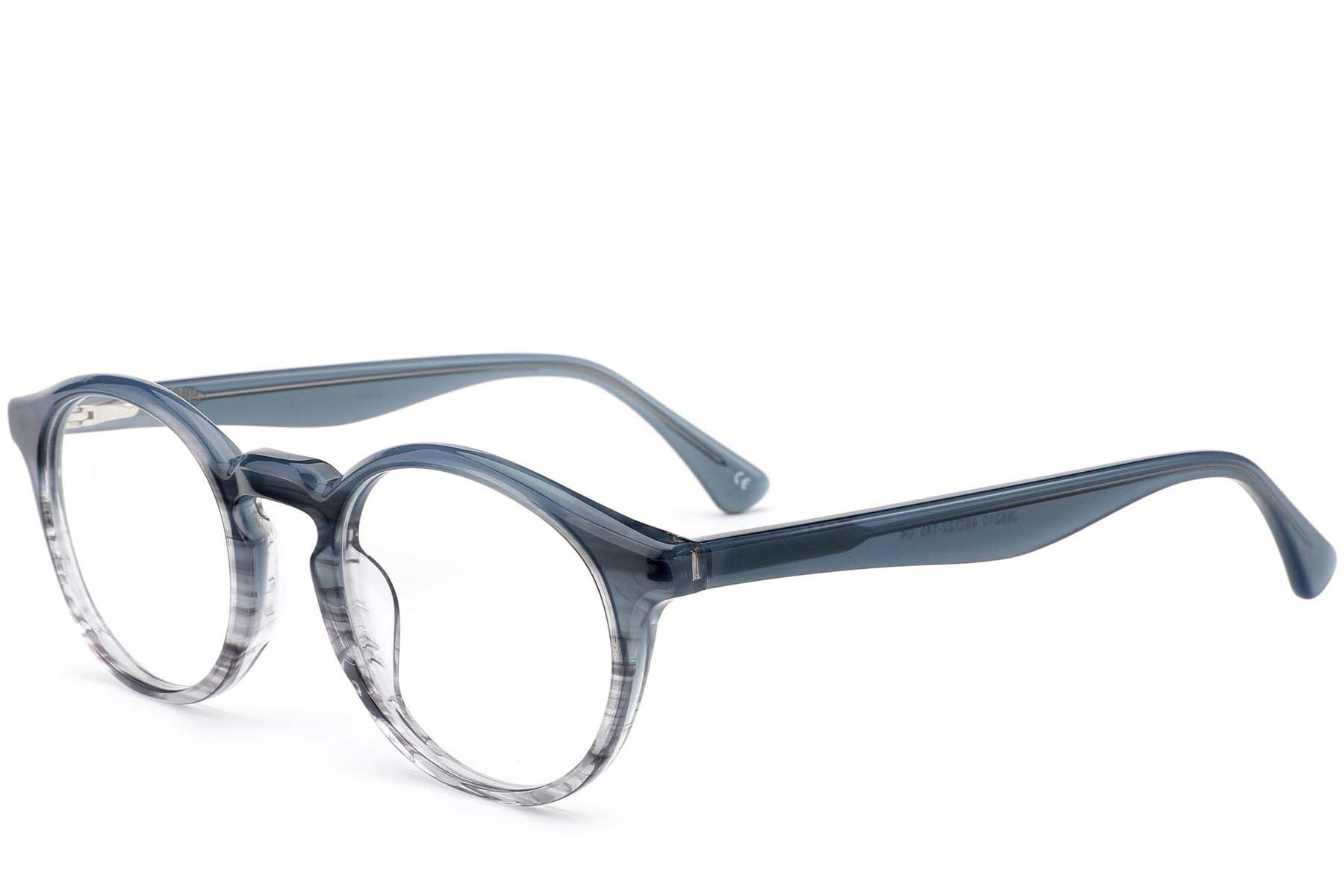 Round Blue Acetate Glasses #BS0420-0354
