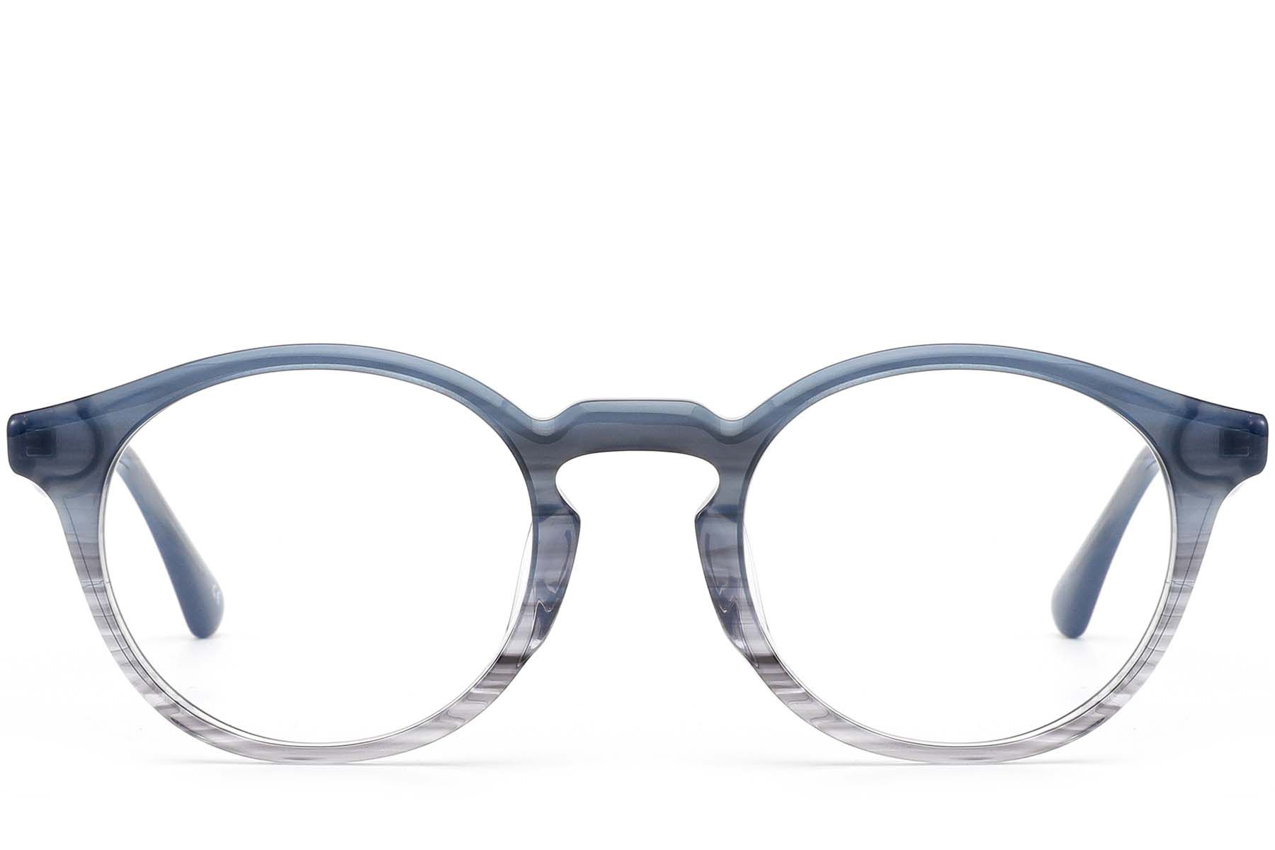 Gafas redondas de acetato azul #BS0420-0354