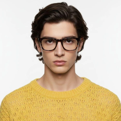 Rectangular Tortoiseshell Acetate Glasses #BS0420-0355