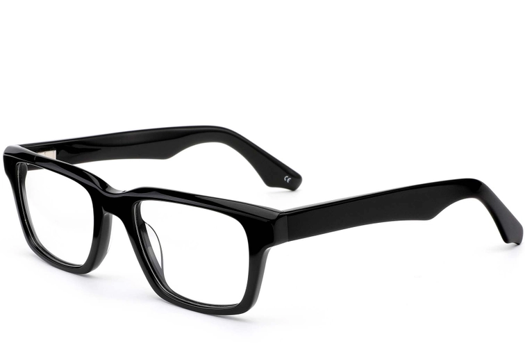 Rectangular Black Acetate Glasses #BS0420-0357