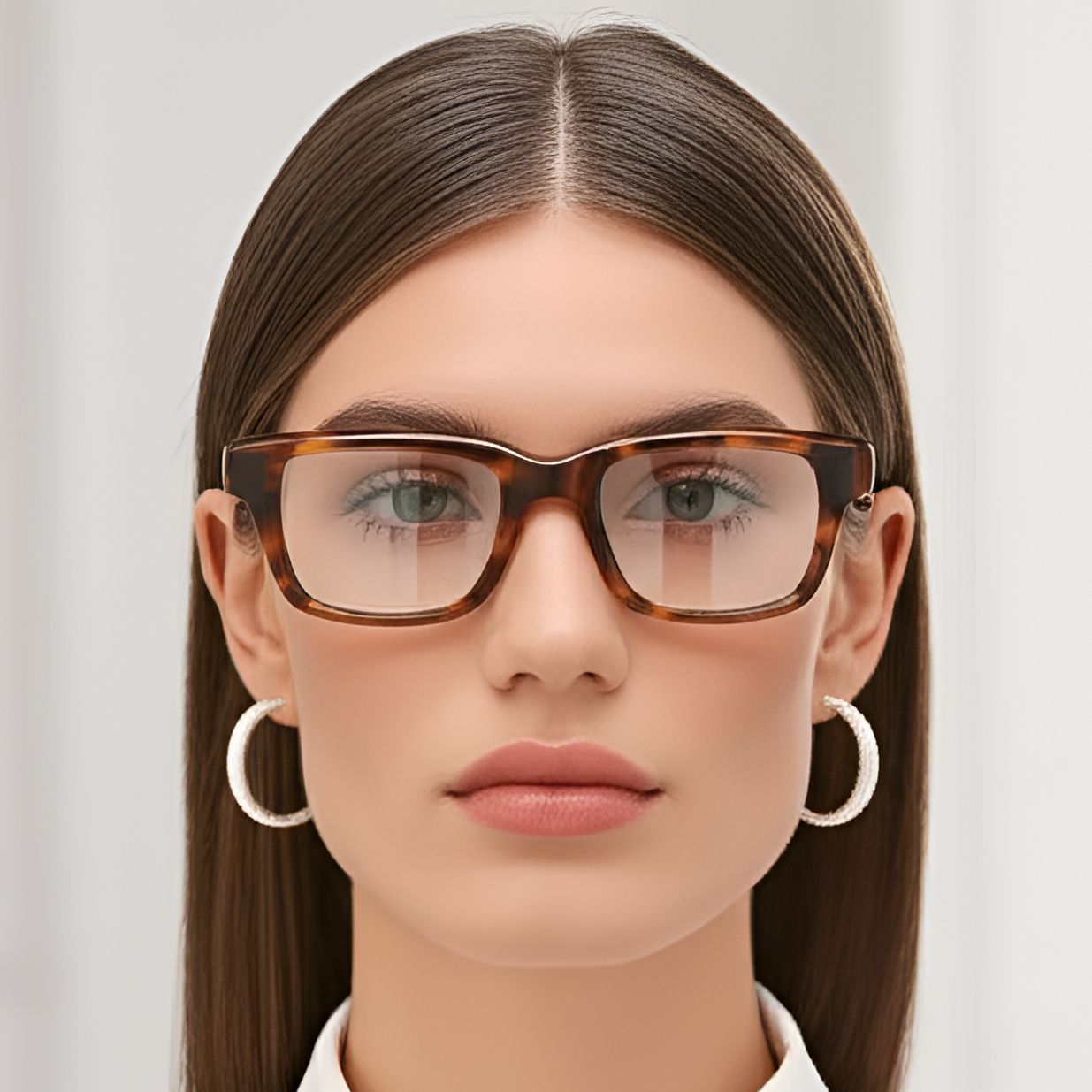 Rectangular Tortoiseshell Acetate Glasses #BS0420-0358