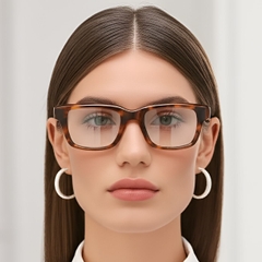 Rectangular Tortoiseshell Acetate Glasses #BS0420-0358