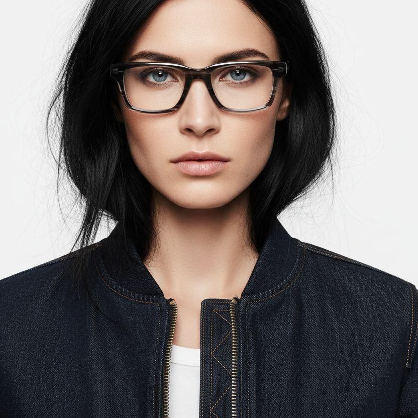 Gafas rectangulares de acetato gris #BS0420-0359